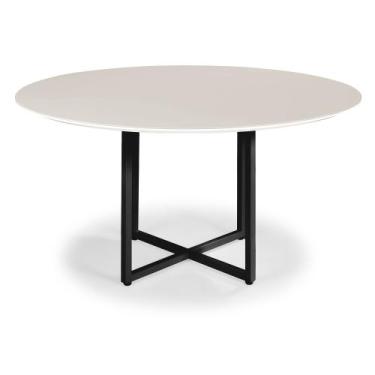 Imagem de Mesa Jantar Limeira Aço Carbono Preto - Drop mobiliário