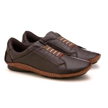 Imagem de Sapatênis Ortopédico Masculino Couro Leve Macio Conforto  - Franca Bra