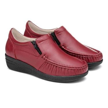 Imagem de Mocassim Ortopédico Feminino Couro Macio Conforto Leve - Franca Brasil