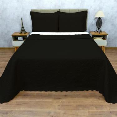Imagem de Cobre Leito Colcha Camili King 3 Pçs Matelado Ultrassônico Dupla Face 
