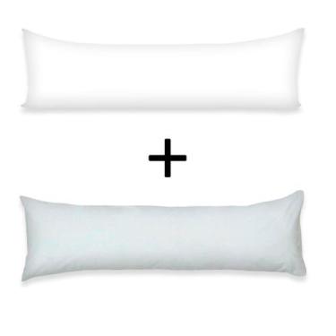 Imagem de Kit Fronha + Refil Xuxão Capa Travesseiro de Corpo 1,30x40 Com Zíper 1