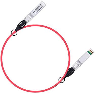 Imagem de ipolex Cabo colorido SFP+ Twinax de 10 G, cabo passivo de cobre (DAC), 1 m em vermelho, para Cisco SFP-H10GB-CU1M, Meraki, Ubiquit, Mikrotik, Intel, Fortinet, Netgear e mais