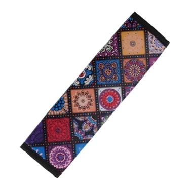 Imagem de Hihaha Manga estilo boêmio cinto de segurança almofada de ombro/mochila almofada de ombro multifuncional capa de cinto de segurança para caminhão carro SUV/conforto respirável couro sintético 6,5 x 23