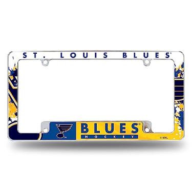 Imagem de Rico Industries Moldura de placa de carro automotiva NHL St. Louis Blues Primary 30,48 cm x 15,24 cm cromada para carro/caminhão/SUV