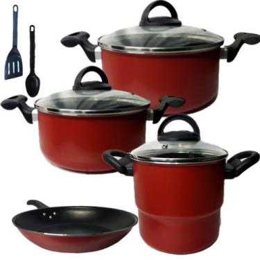 Imagem de Jogo de Panelas 4 Peças Antiaderente + 1 Espátula Nylon - Marcolar, Ve