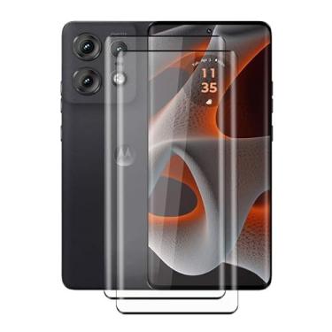 Imagem de YQINHHME Película protetora de vidro temperado para Motorola Edge 50 Pro, [2 unidades] Película protetora de dureza 9H para Motorola Edge 50 Pro (6,7 polegadas), alta transparência, antiarranhões,