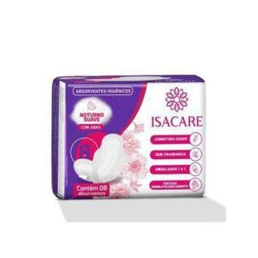 Imagem de Absorvente Isacare Noturno Com Abas 24 Pacotes Com 8 Unidades