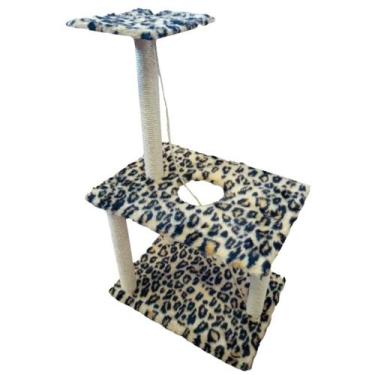 Imagem de Arranhador Para Gatos Poste Sisal 3 Bases Brinquedo Corda - Apiario Me