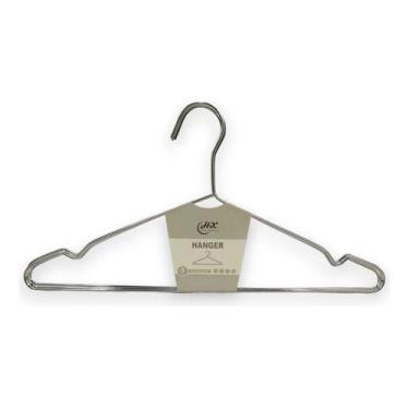 Imagem de Kit 20x Cabides Ganhco De Roupas Aço Cromado Com Cavas - Kadê