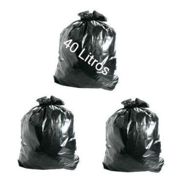 Imagem de Saco De Lixo 40lts Preto Resistente 60x60 Pcte 100 Un - HIGIPACK