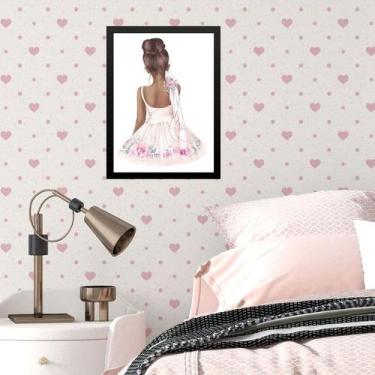 Imagem de Quadro Infantil Menina Bailarina Morena 24x18cm - com vidro - Quadros 