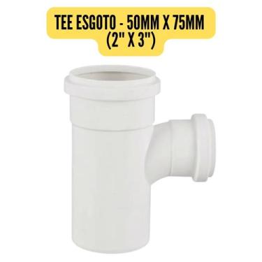 Imagem de Conexões de Esgoto 75mm 3" Branco/Cotovelo/Luva/Tee/Caps/Junção/Luva d
