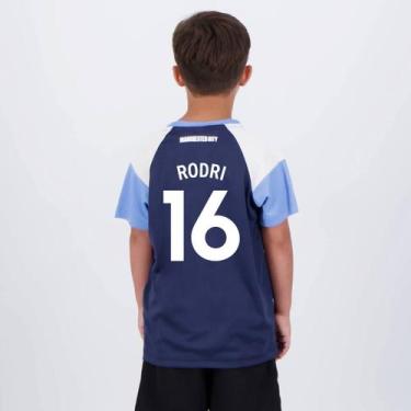 Imagem de Camisa Manchester City Rodri 16 Irwell Infantil Marinho - Braziline, 1
