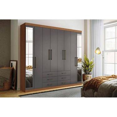 Imagem de Guarda Roupa Casal 8 Portas e 6 Gavetas c/ Espelho Master 8.6 Atacama - Santos Andirá