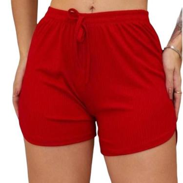 Imagem de Shorts feminino malha canelada ideal para uso diario e saida de paria 