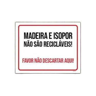 Imagem de Placa Madeira Isopor Não São Recicláveis 18x23cm 5un