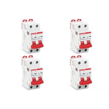 Imagem de Kit C/4 - Disjuntor Steck Din Bipolar 02A   Sdd62C02