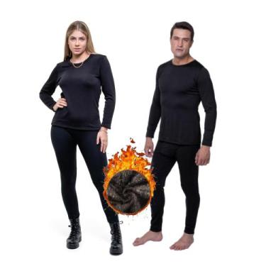 Imagem de Kit 2 Roupa Térmica Forrada Feminina Masculina Frio Intenso - Gresco, 