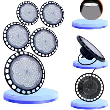 Imagem de Kit 5 Luminária Led Highbay Smd Ufo 100W Rua Galpão Industrial Frio 65