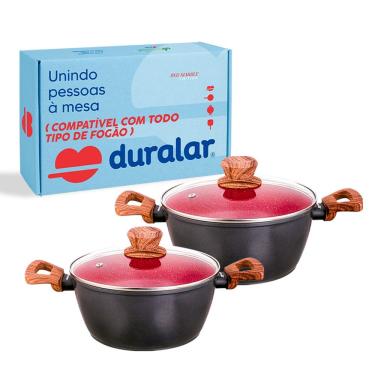 Imagem de Jogo Panela 2 Caçarola Antiaderente Cerâmica N18 e N22 Duralar