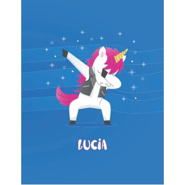Imagem de Lucia: Unicorn Notebook Personal Name Wide Lined Rule Paper | Notebook The Notebook For Writing Journal or Diary Women & Girls Gift for Birthday, For Student | 162 Pages Size 8.5x11inch