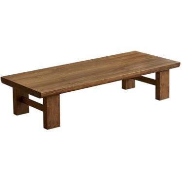 Imagem de Mesa baixa para sentar no chão, mesa de chá japonesa de madeira maciça, mesa baixa para sentar no chão, mesa de café, móveis de madeira para sala de estar, salas de recepção