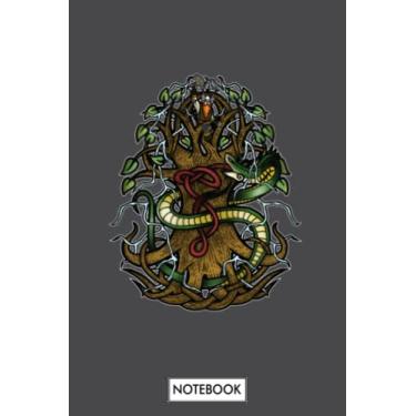 Imagem de Yggdrasil Ragnarok Full Color A64543 Notebook: Diary, Matte Finish Cover, 6x9 120 Pages, Planner, Journal, Lined College Ruled Paper