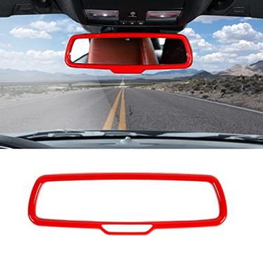 Imagem de Moldura de acabamento de capa de espelho retrovisor acessórios de decoração de interiores para Dodge RAM 2010-2017, para Dodge Challenger 2015-2022, para Dodge Charger 2010-2022, vermelho