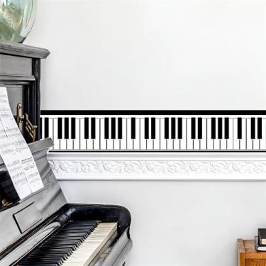 Imagem de Adesivos de borda de parede de música para piano, contorno sacinora decalque de linha de cintura de parede removível vinil descascar e colar banheiro quarto cozinha sala de estar porta aparar moldura
