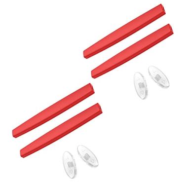 Imagem de SAUCER Kit de borracha de substituição para hastes e protetores de nariz para óculos de sol Oakley Probation OO4041 - Vermelho + Vermelho