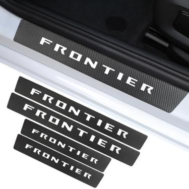 Imagem de Protetor de soleira de porta de carro compatível com acessórios Nissan Frontier, para decoração de peitoril de fronteira adesivo de placa de proteção de porta