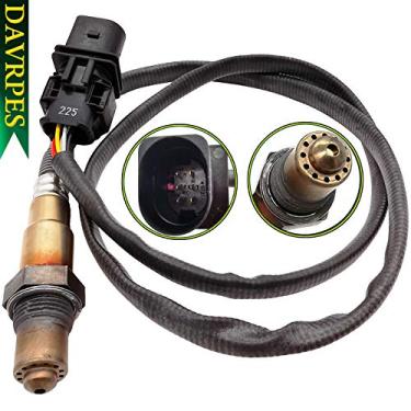 Imagem de DAVRPES 17025 LSU 4.9 Sensor de oxigênio de banda larga PLX AEM 0258017025 30-4110 30-0300 30-0310 para Chevrolet Ford Honda Toyoto 5 fios X Series AFR Controlador de linha UEGO Sensor de calibre de ar e combustível