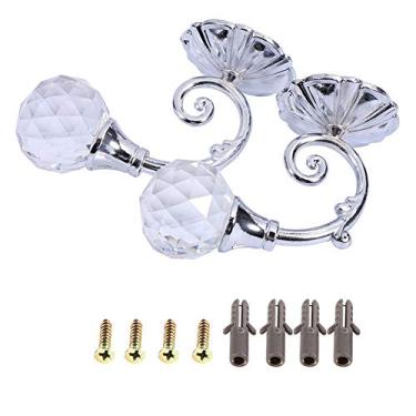 Imagem de Cabides de Cristal, 2x Metal Cristal Vidro Cortina Holdback Parede Janela Cortina Tieback Ganchos Suporte Estilo Vintage para Pendurar Roupas, 4 Cores Opcionais ótimo para Sala