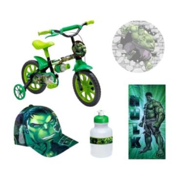 Imagem de Bicicleta do Hulk Verde Passeio 4 itens - Nathor