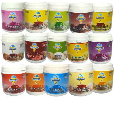 Imagem de 06 Base Para Sorvetes Picolés Geladinhos Vários Sabores Kit Du Porto, 