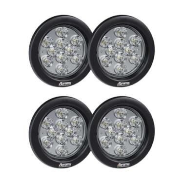 Imagem de Luz traseira de reboque branca de 10 cm [10 LED] - Luzes traseiras de ré de caminhão redondo [IP67 à prova d'água] Semi caminhão RV [certificado DOT] Lente colorida LED brilhante [ilhós e plugues