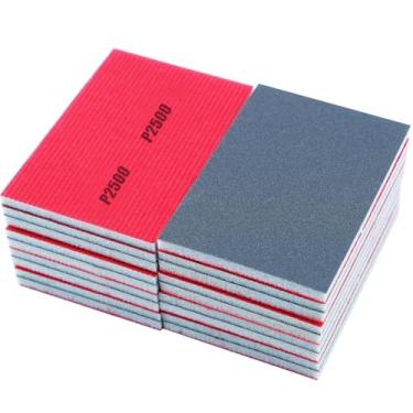 Imagem de Pacote sortido de esponja de lixa 18 peças 400Grit/#2500, bloco de lixamento manual superfino, pacote variado, esponja de lixa flexível seca úmida para drywall, modelo, madeira, móveis