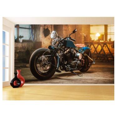 Imagem de Papel De Parede 3D Moto Custom Chopper Viagem 3,5M Bkm116