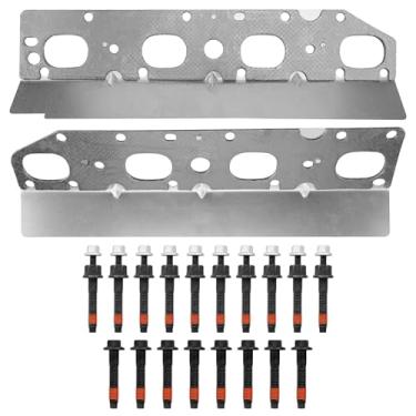 Imagem de Conjunto de porcas de parafuso de junta de coletor de escape 5,7L, compatível com Chrysler Dodge Ram Jeep Commander Grand Cherokee, 2009-2020, substitui # 6510141AA 6505316AA