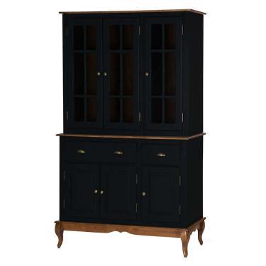 Imagem de Arca Oratório 6 Portas 2 Gavetas 60841 Hannover - Preto/Imbuia Glazer