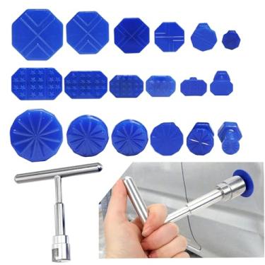 Imagem de Clwalny Kit de extrator de amassado para carro, kit universal de remoção de amassados com martelo deslizante em T e 18 ventosas de reparo, ferramenta auxiliar de reparo de danos automotivos portátil