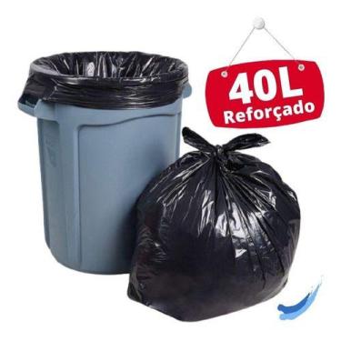 Imagem de Saco De Lixo 40 Litros Reforçado Preto Com 50 Unidades - HIGIPACK