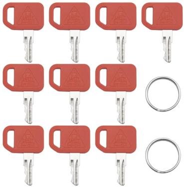 Imagem de 10 chaves de ignição AT195302, AR51481 chave de substituição compatível com John Deere 210C 210LJ 250D 310A 310C 410B 410C 460E 550B 700H 710D 1050J 1200 escavadeira retroescavadeira Chave de