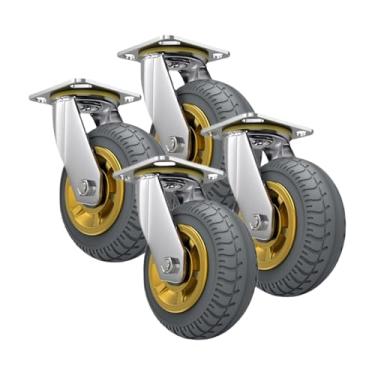 Imagem de Roda giratória para serviço pesado, rodízios de placa industrial de 4 unidades para carrinhos, carrinhos, bancada de trabalho, carrinho(5 inch)