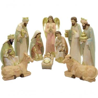 Imagem de Presépio Natalino Nascimento De Jesus Estatueta Com 10 Peças