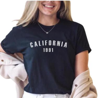 Imagem de Camiseta Feminina California 1991 Algodão Fio 30.1 Manga Curta Gola Re