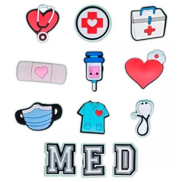 Imagem de Pins Compatíveis com Crocs Botons Medicina Decoração Sortidos Kit 7