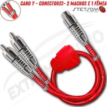 Imagem de Cabo Y Conectores 2 Macho E 1 Femea Blindado - STETSOM