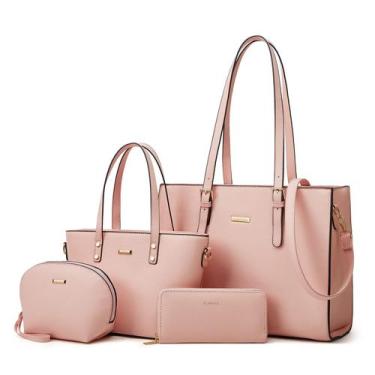Imagem de Conjunto de bolsas de material sintético Lovematch, 4 peças para mulhe