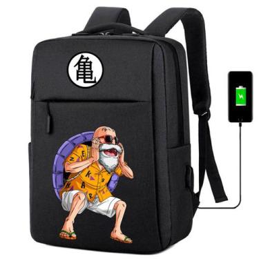 Imagem de Mochila Escolar USB Unissex Estampa Do Mestre Ancião Para Notebooks, T